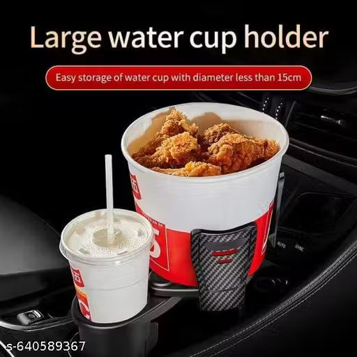 Car Cup Holder Expander, 2 in 1 Multifunctional Cup Holder Extender Adapter with 360° Rotating, Adjustable Cupholder Expander for Large Drinks, All Purpose Car Accessories (Carbon Fiber)